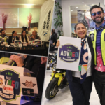 Collage del Rally ADV Hidalgo 2026 con conferencia de prensa, logotipo del evento y organizadores posando junto a motocicleta durante la presentación oficial.