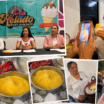 Collage de la presentación de la Feria del Helado Artesanal 2026 en Huasca de Ocampo, donde organizadoras y productoras locales muestran distintos sabores de helado artesanal durante una conferencia y exhibición gastronómica.