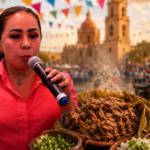 Alcaldesa Imelda Cuéllar durante la presentación de la Feria de la Barbacoa Actopan 2026, acompañada de elementos representativos de la gastronomía y tradición del municipio.