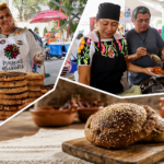 Collage con cocineras y cocineros tradicionales, pan artesanal y productos típicos que representan la riqueza gastronómica de los municipios con denominación Pueblos con Sabor de Hidalgo.