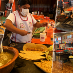 Cocineras preparan tortillas, quesadillas y guisos en cazuelas de barro dentro del Pabellón Gastronómico de Actopan.