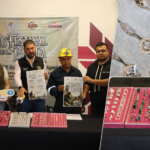 Collage con autoridades durante la presentación del XXVI Festival de la Plata y una muestra de joyería artesanal de Real del Monte.