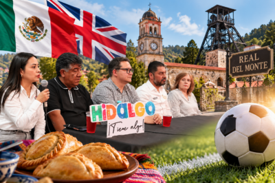 Autoridades y representantes de la comunidad británica presentan en Real del Monte la celebración por los 200 años de relación entre México e Inglaterra, que incluirá fútbol y gastronomía.